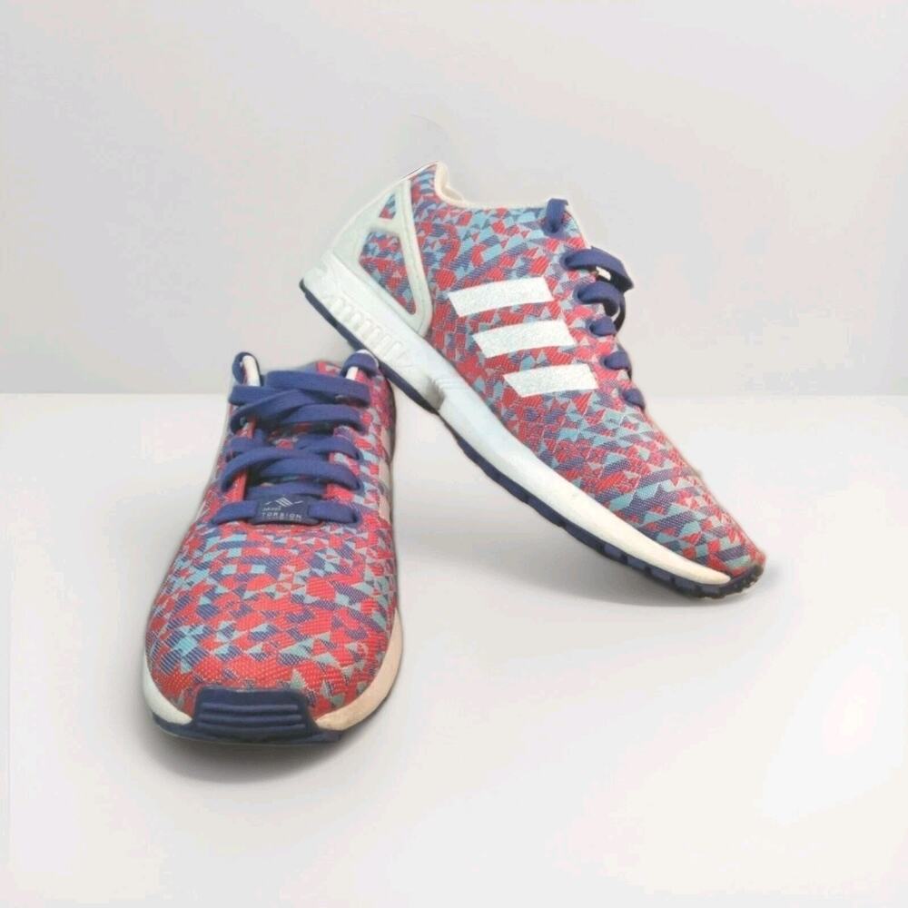 adidas Men's Red Blue Patterned Athletic Shoes